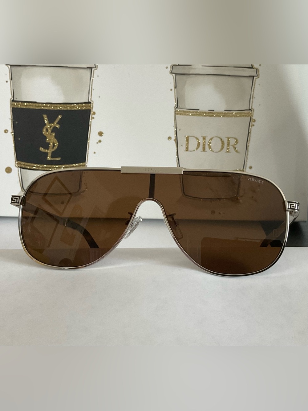 NWOT Versace Greca Flow Mask Sunglasses